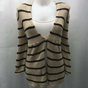 Wooden Ships Tan Cardigan Sweater with hoodie!